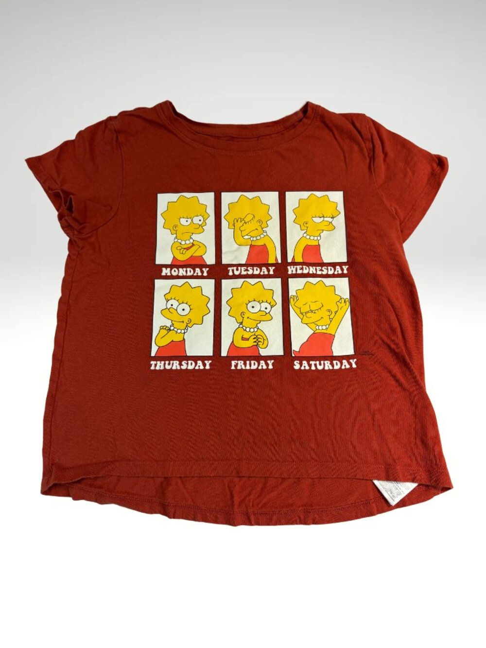 Simpsons Lisa Simpson Y2K Retro Boxy Graphic Tee Girls XL 14-16 (SKU: 201G)